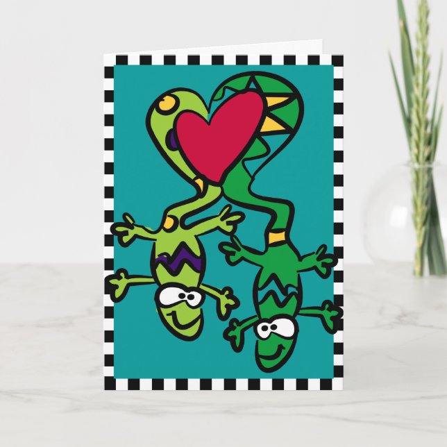 Love Lizards Greeting Card (Front)