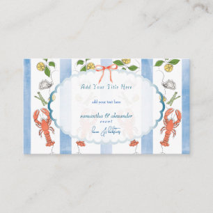 Love & Lobster Coquette Bow Wedding Bridal Shower Enclosure Card