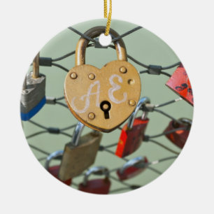 Love Lock Ceramic Ornament