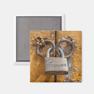 Love Lock on Antique Door Magnet
