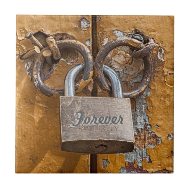 Love Lock on Antique Door Tile (Front)