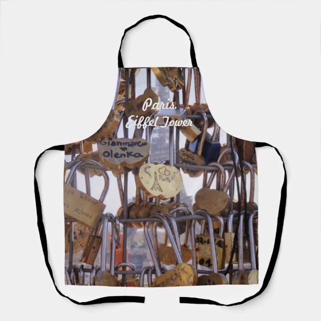 Love Locks and Eiffel Tower. Paris. France.   Apron (Front)