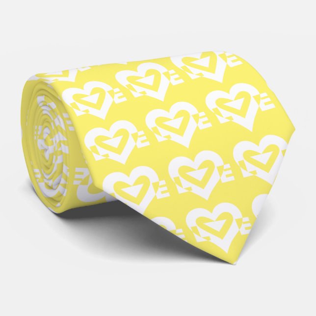 Love Logo, Cravate jaune et blanc (Roulé)