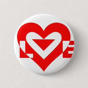 Love Logo, Red 2 Inch Round Button