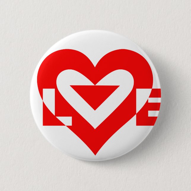 Love Logo, Red 2 Inch Round Button (Front)