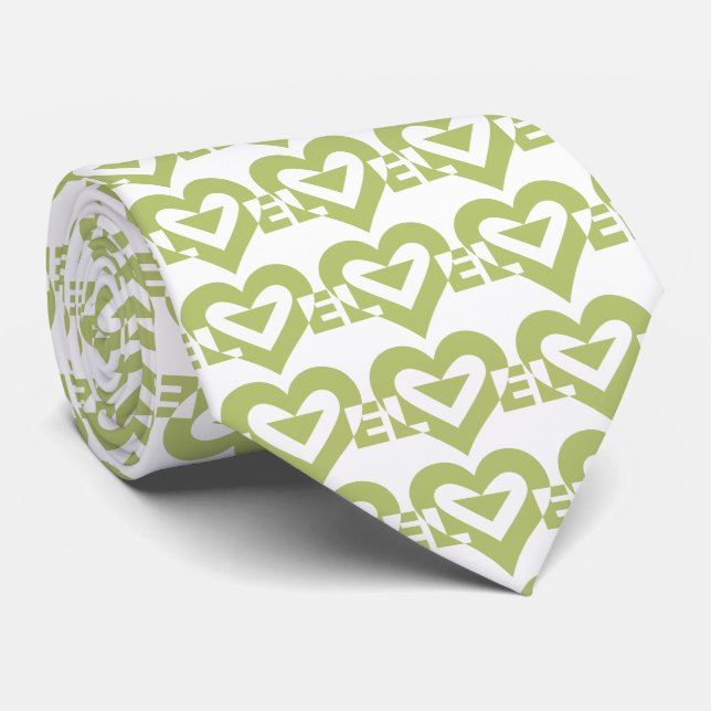 Love Logo, Sage Green Tie (Rolled)