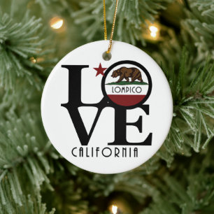 LOVE Lompico California Ceramic Ornament