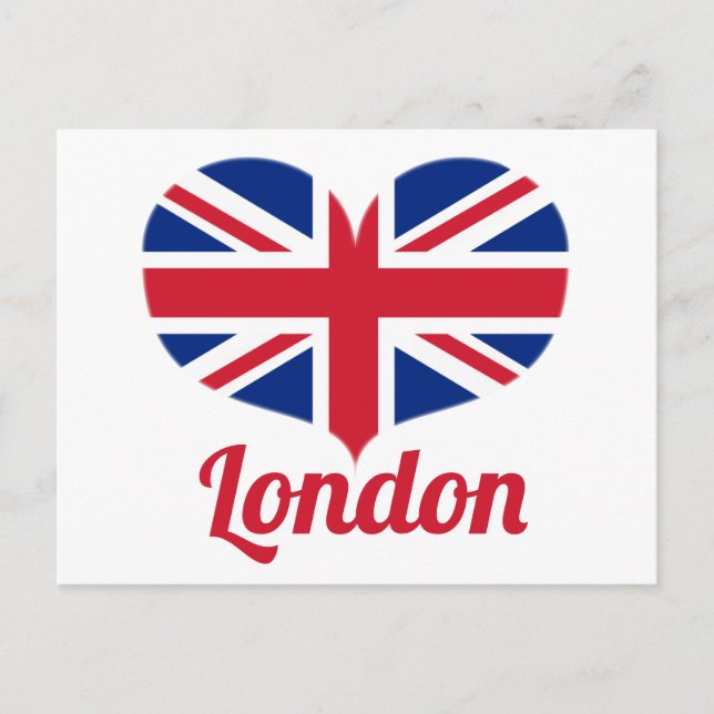 Love London | Heart Shaped UK Flag / Union Jack Postcard (Front)