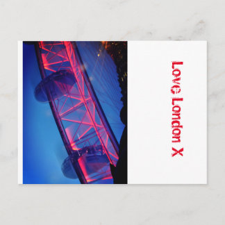 Love London X - The London Eye Ferris Wheel Postcard