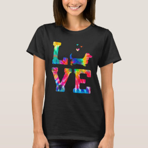 Love Long Haired Dachshund Tie Dye Dog Mom Dad T-Shirt