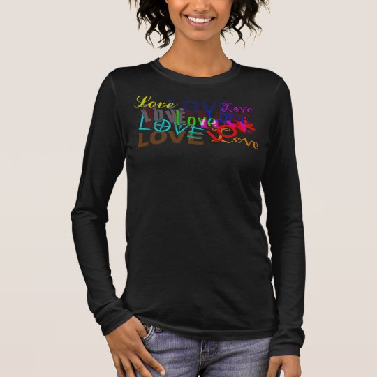 LOVE Long sleeved full size V-neck T Long Sleeve T-Shirt