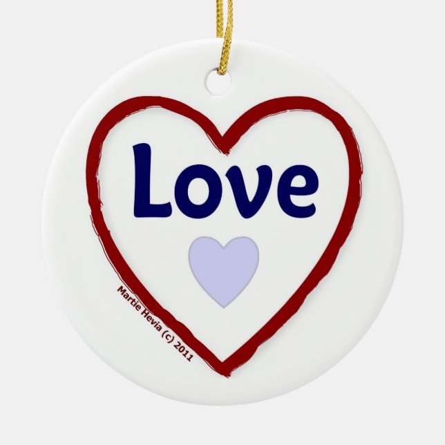Love Love Ceramic Ornament (Front)