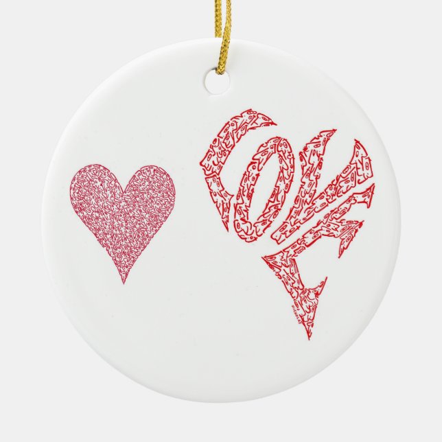 LOVE LOVE CERAMIC ORNAMENT (Front)