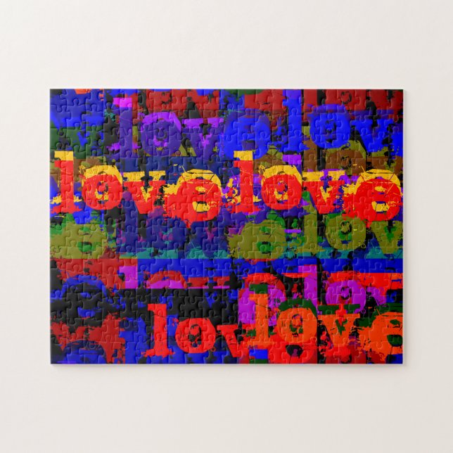 Love Love Contemporary Urban Art Style Jigsaw Puzzle (Horizontal)