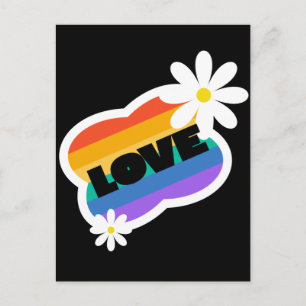 Love. Love is love. LGBT+Pride. Rainbow. Postcard