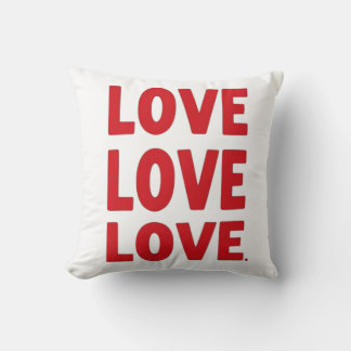 Love Love Love – Bold Valentine Typography Design Throw Pillow