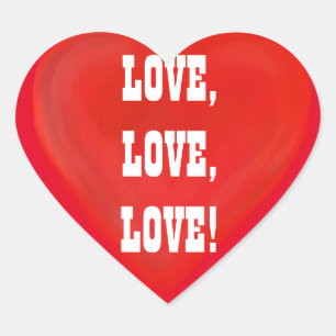 LOVE, LOVE, LOVE! HEART STICKER
