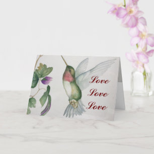 Love Love Love Hummingbird Valentine's Day Card