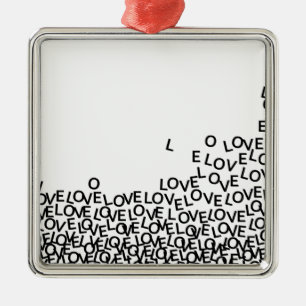 love love love metal ornament