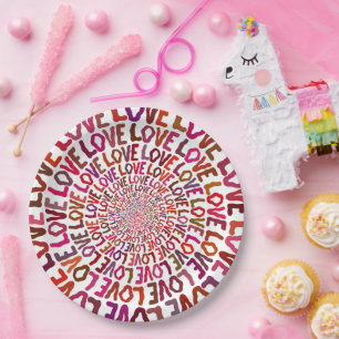 Love love love pink mauve peach burgundy paper plate