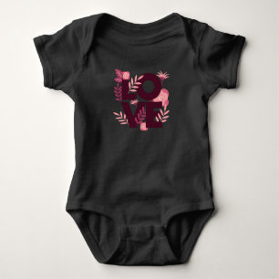 Love Love Pattern Beautiful Flowers Plants Blossom Baby Bodysuit