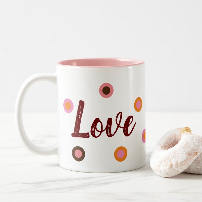 Love, Love Two-Tone Coffee Mug (With Donut)