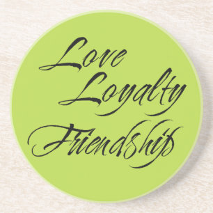 Love loyalty friendship bridal favour sentiment coaster