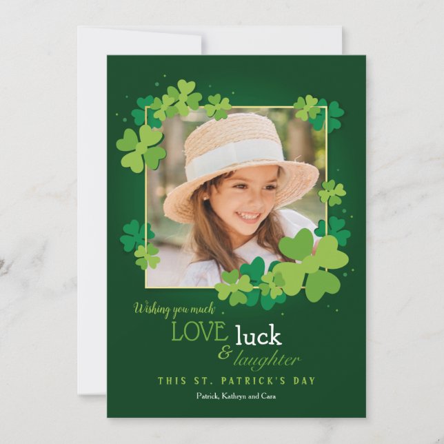 Love Luck and Laughter St. Patrick's Day Card (Front)