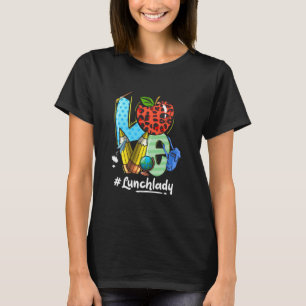 Love Lunch Lady Apples Funny Back To School Teache T-Shirt