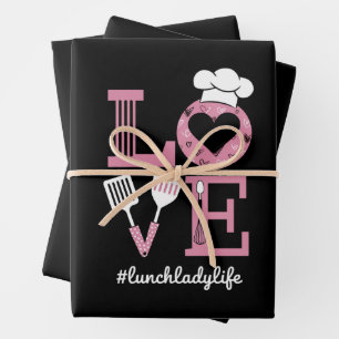 Love Lunch Lady Life Funny Valentines Day Gifts  Wrapping Paper Sheet