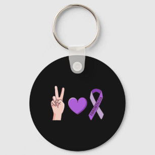Love Lupus Purple Ribbon Awareness Meme Keychain