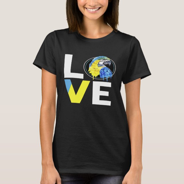 Love Macaw Parrot Lover T-Shirt (Front)