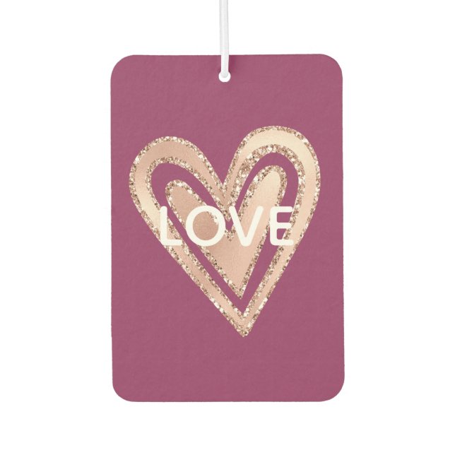 Love Magenta Blush Pink Heart Air Freshener (Front)