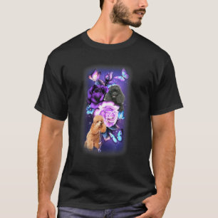 Love Magical Poodle Purple Roses Flower Butterfly T-Shirt