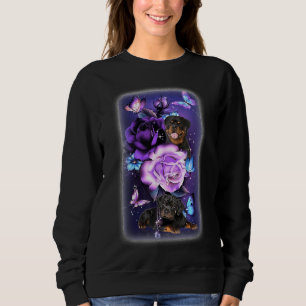 Love Magical Rottweiler Purple Roses Flower Butter Sweatshirt