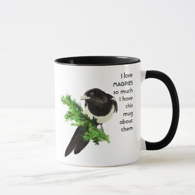 Love MAGPIES so so much I Fun Quote  Mug (Right)