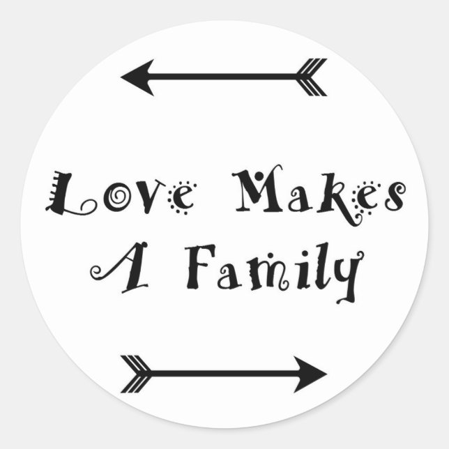Love Makes a Family - Parenting Adoption Foster Classic Round Sticker (Front)