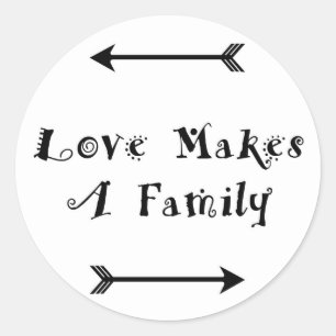 Love Makes a Family - Parenting Adoption Foster Classic Round Sticker