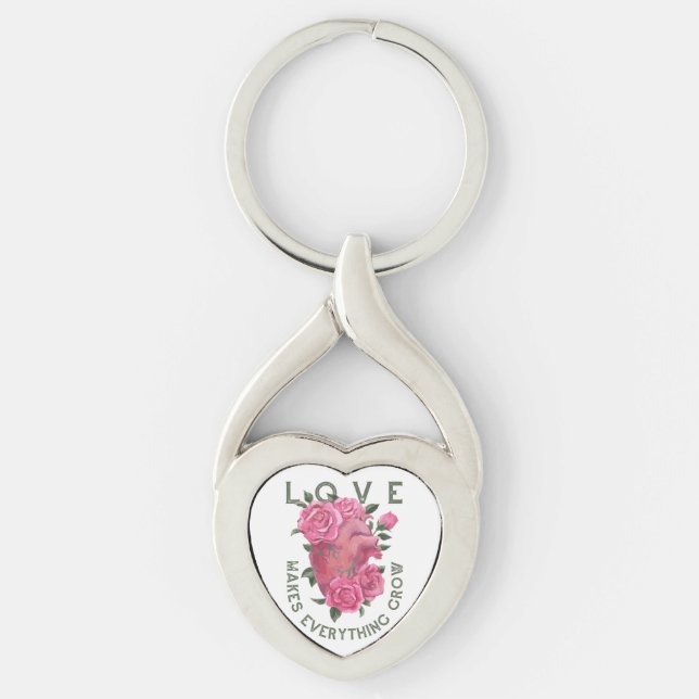 Love makes everything grow     keychain (Front)