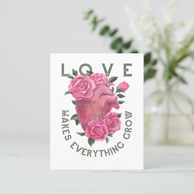 Love Makes Everything Grow – Romantic Floral Art  (Standing Front)