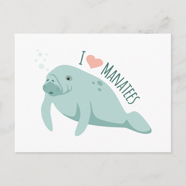 Love Manatees Postcard (Front)