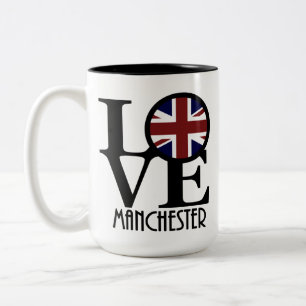 LOVE Manchester England 15oz Two-Tone Coffee Mug