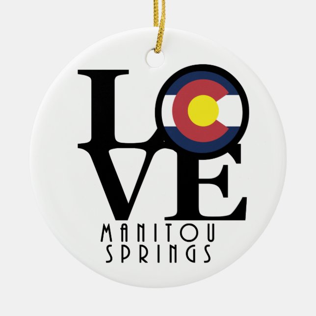 LOVE Manitou Spring Ceramic Ornament (Front)