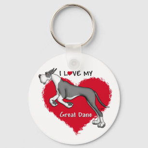 Love Mantle Great Dane Keychain