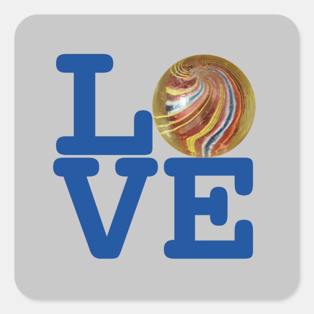 LOVE Marbles Square Sticker (Front)