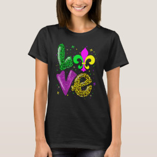 Love Mardi Gras Fleur De Lis Leopard New Orleans G T-Shirt