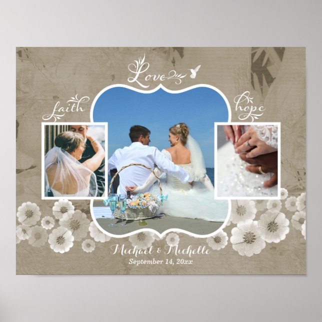 Love Mariage Photo Collage Poster (Devant)