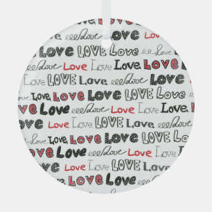 Love Marker Texture Seamless Background Glass Ornament