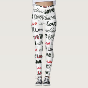 Love Marker Texture Seamless Background Leggings