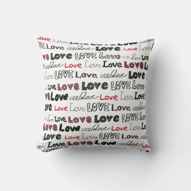 Love Marker Texture Seamless Background Throw Pillow (Front)